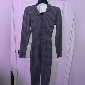 Bear hood bodycon one piece sleep set onesie